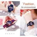 Reloj OLEVS para mujer, hermosos relojes de pulsera de cuarzo con diamantes, relojes de pulsera para mujer, marca OLEVS, a la moda, vestido Popular, cronógrafo, reloj para niñas